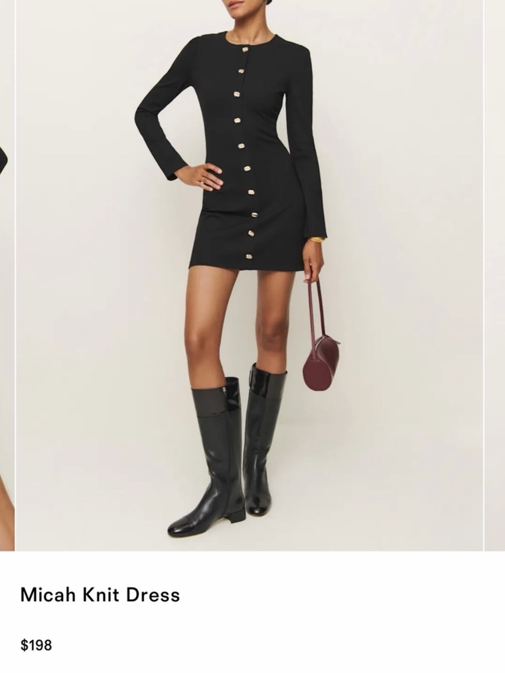 Reformation Micah Knit Dress - Black